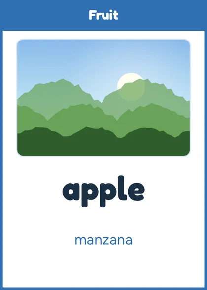 Vocabulary flash card
