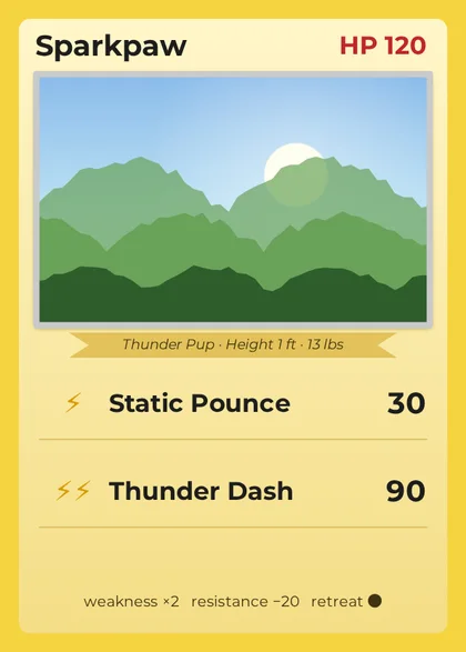 Monster battler game card