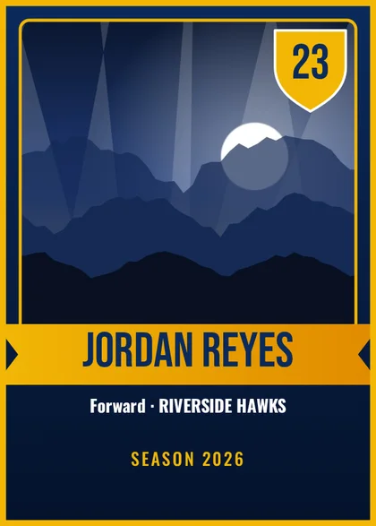 Team roster card made from a spreadsheet